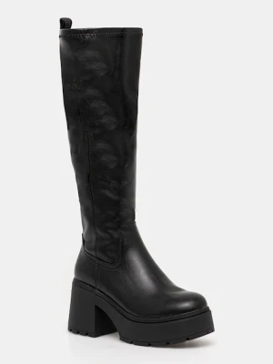 Buffalo kozaki Mila Hi Boot damskie kolor czarny na słupku 1220084-BLK