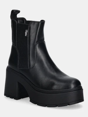 Buffalo sztyblety Mila Chelsea damskie kolor czarny na słupku 1220083-BLK