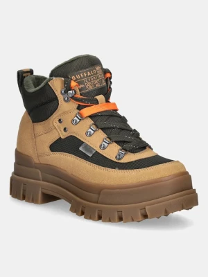 Buffalo workery Aspha Com Hike Mid damskie kolor beżowy na platformie lekko ocieplone 1622600-BEI