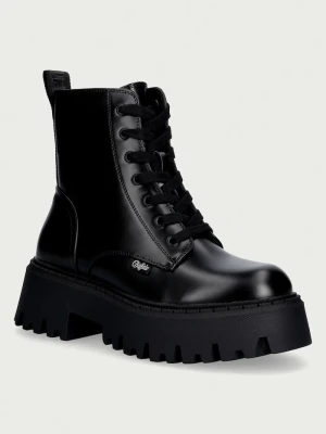 Buffalo workery na platformie damskie Aspen Lace Up czarny