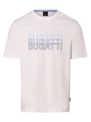 Bugatti Koszulka męska Mężczyźni Bawełna biały nadruk,