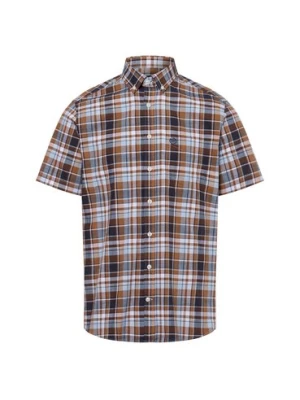 Bugatti Męska koszula casual Mężczyźni Regular Fit Bawełna niebieski|brązowy w kratkę,