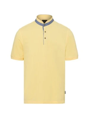 Bugatti Męska koszulka polo Mężczyźni Bawełna żółty jednolity,