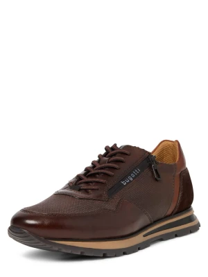 Bugatti Męskie skórzane buty sportowe Mężczyźni skóra brązowy jednolity,