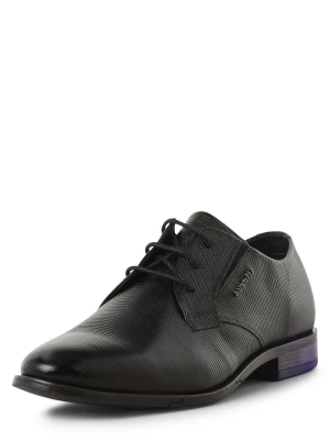 Bugatti Męskie skórzane buty sznurowane Mężczyźni skóra niebieski jednolity,