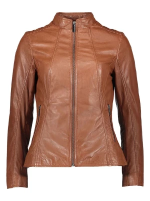 Bugatti Skórzana kurtka w kolorze jasnobrązowym rozmiar: 36