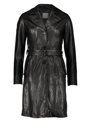 Bugatti Skórzany płaszcz w kolorze czarnym rozmiar: 36
