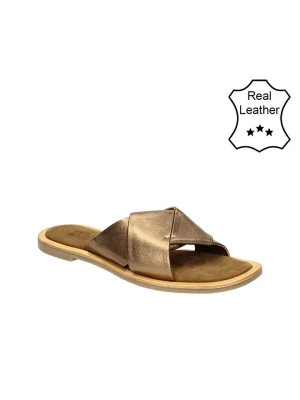 Bullboxer Skórzane kapcie w kolorze jasnobrązowym rozmiar: 40