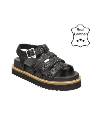 Bullboxer Skórzane sandały w kolorze czarnym rozmiar: 40