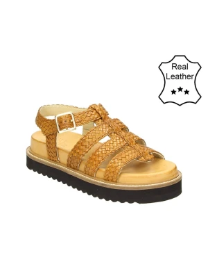 Bullboxer Skórzane sandały w kolorze jasnobrązowym rozmiar: 39