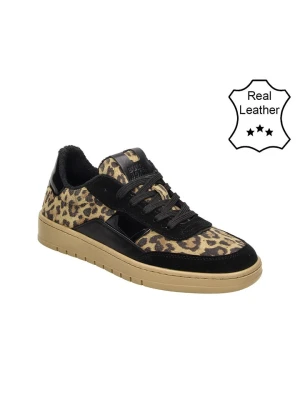 Bullboxer Skórzane sneakersy w kolorze czarno-jasnobrązowym rozmiar: 42