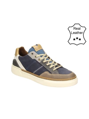 Bullboxer Skórzane sneakersy w kolorze granatowo-brązowym rozmiar: 43