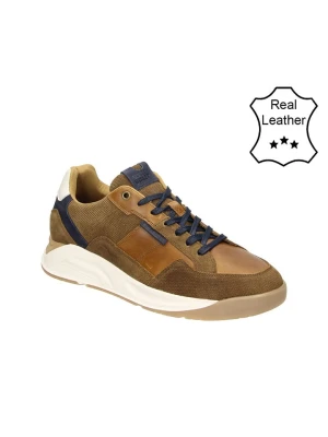 Bullboxer Skórzane sneakersy w kolorze jasnobrązowo-granatowym rozmiar: 43
