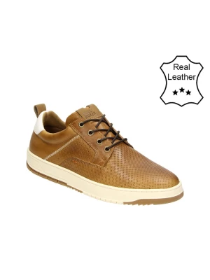 Bullboxer Skórzane sneakersy w kolorze jasnobrązowym rozmiar: 42