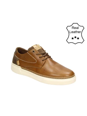 Bullboxer Skórzane sneakersy w kolorze jasnobrązowym rozmiar: 43