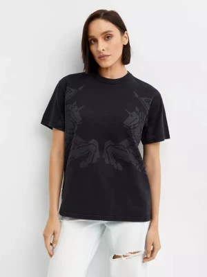 Burberry Bawełniany t-shirt oversize z nadrukiem