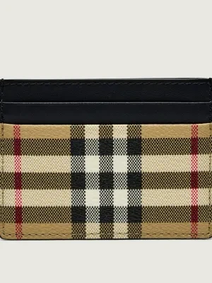 Burberry Etui na karty SANDON | z dodatkiem skóry