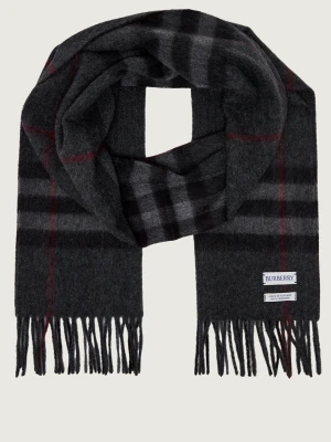 Burberry Kaszmirowy szal grafitowy