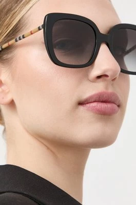 Burberry okulary przeciwsłoneczne CAROLL damskie kolor czarny 0BE4323