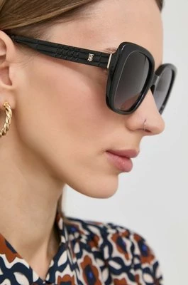 Burberry okulary przeciwsłoneczne HELENA damskie kolor czarny 0BE4371