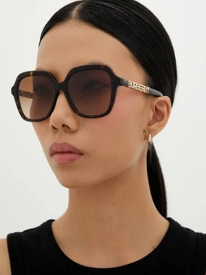 Burberry okulary przeciwsłoneczne JONI damskie kolor brązowy 0BE4389