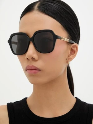 Burberry okulary przeciwsłoneczne JONI damskie kolor czarny 0BE4389