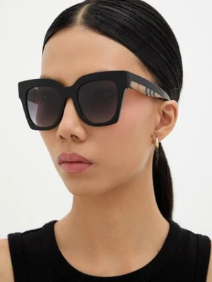 Burberry okulary przeciwsłoneczne KITTY damskie kolor czarny 0BE4364