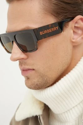 Burberry okulary przeciwsłoneczne MICAH męskie kolor brązowy 0BE4397U