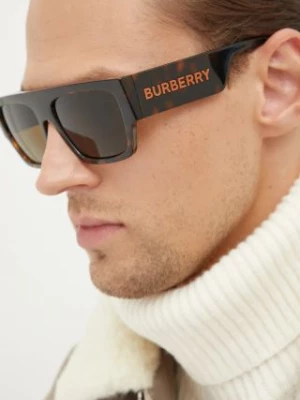 Burberry okulary przeciwsłoneczne MICAH męskie kolor brązowy 0BE4397U