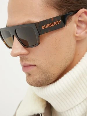 Burberry okulary przeciwsłoneczne MICAH męskie kolor brązowy 0BE4397U