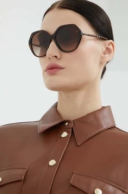 Burberry okulary przeciwsłoneczne VANESSA damskie kolor brązowy 0BE4375