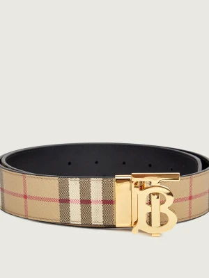 Burberry Skórzany dwustronny pasek TB Check