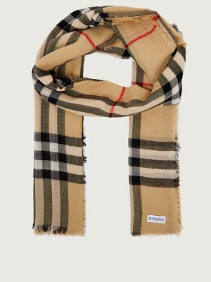 Burberry Wełniany szal beżowy