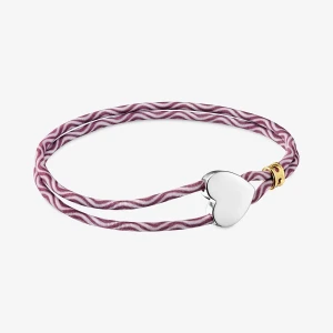 Burgundowa Elastyczna Bransoletka Z Sercem Ze Srebra Sweet Dolls - Tous