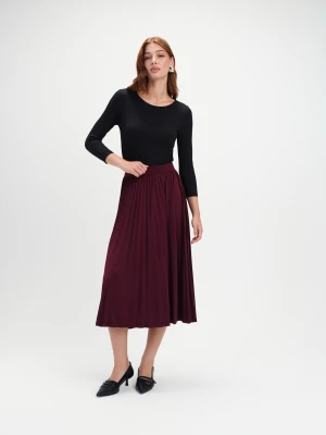 Burgundowa plisowana spódnica Top Secret