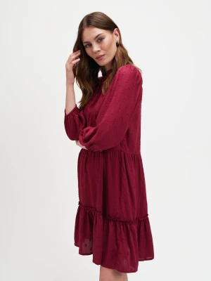 Burgundowa sukienka tkaninowa Top Secret