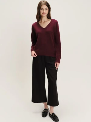 Burgundowy sweter o luźnym fasonie Greenpoint