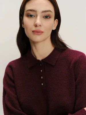 Burgundowy sweter z kołnierzykiem Greenpoint