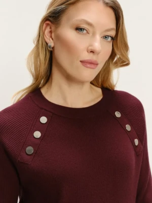 Burgundowy sweter z miękkiej dzianiny Greenpoint