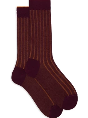 Burgundy Wide-Rib Cotton Socks Gallo