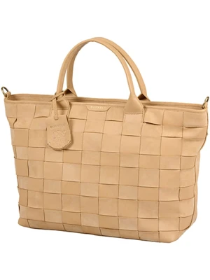 Burkely Skórzany shopper bag "Even Elin" w kolorze beżowym - 40 x 31 x 14 cm rozmiar: onesize