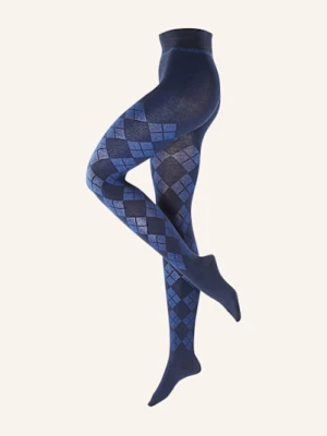 Burlington Rajstopy Fine Argyle blau