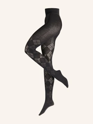 Burlington Rajstopy Fine Argyle schwarz