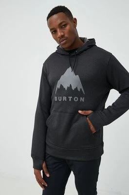 Burton bluza męska kolor czarny z kapturem z nadrukiem