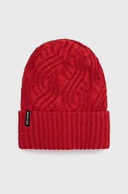 Burton czapka dwustronna kolor czerwony z grubej dzianiny