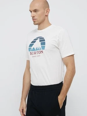 Burton T-shirt bawełniany kolor biały z nadrukiem