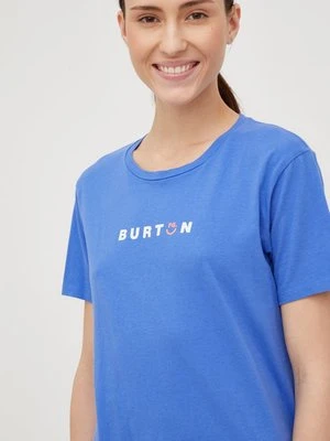 Burton t-shirt bawełniany kolor niebieski