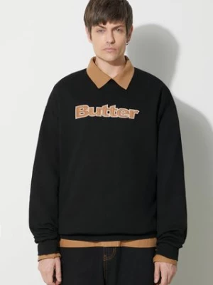 Butter Goods bluza Felt Logo Applique Crewneck męska kolor czarny z aplikacją BGQ423D20904