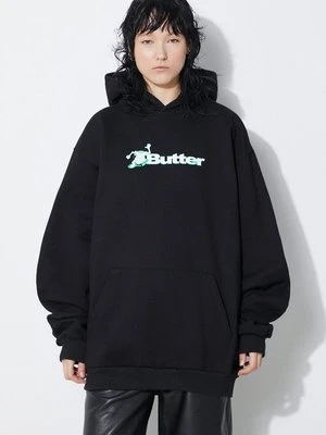 Butter Goods bluza kolor czarny z kapturem z nadrukiem BGQ1241803