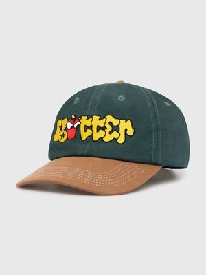 Butter Goods czapka z daszkiem bawełniana Big Apple 6 Panel Cap kolor zielony z aplikacją BGQ1246702